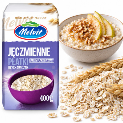 Melvit PŁATKI JĘCZMIENNE błyskawiczne 400G