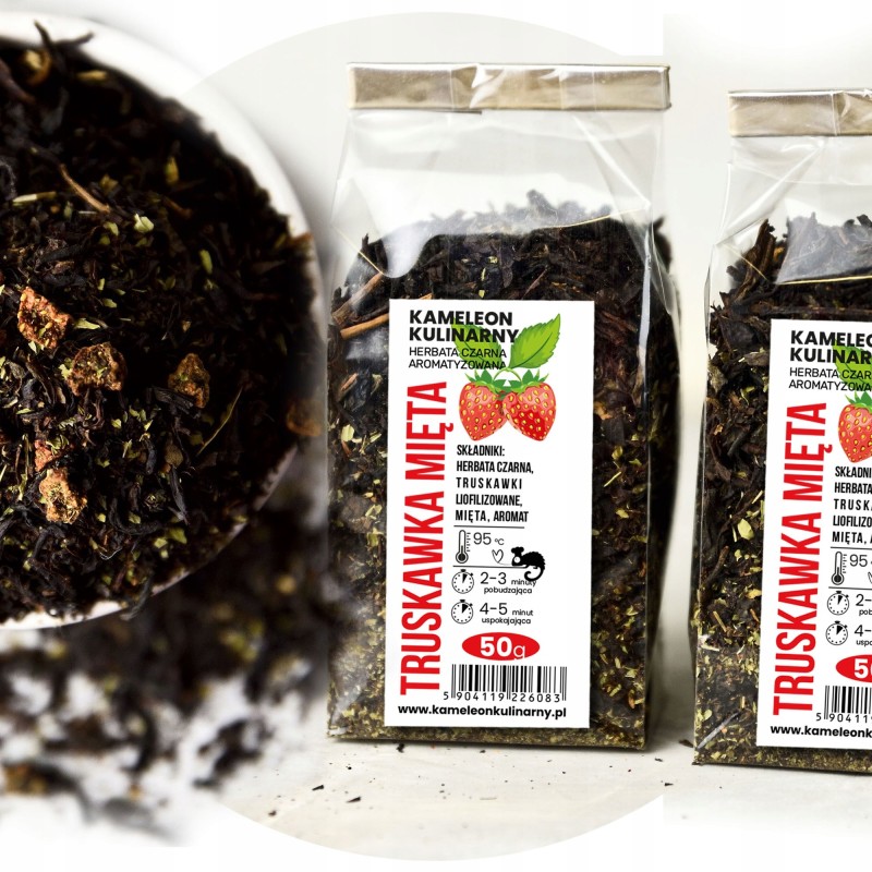 KAMELEON KULINARNY HERBATA CZARNA aromatyzowana TRUSKAWKA