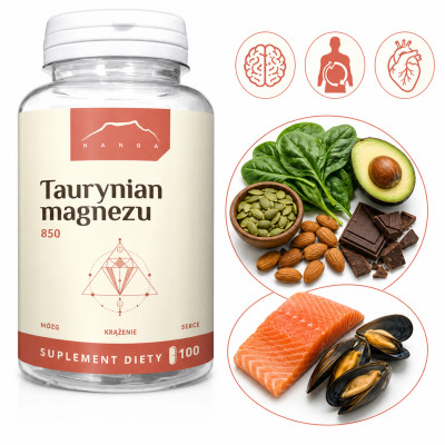 Nanga TAURYNIAN MAGNEZU 100kaps 850 MG wsparcie UKŁAD NERWOWY SERCE