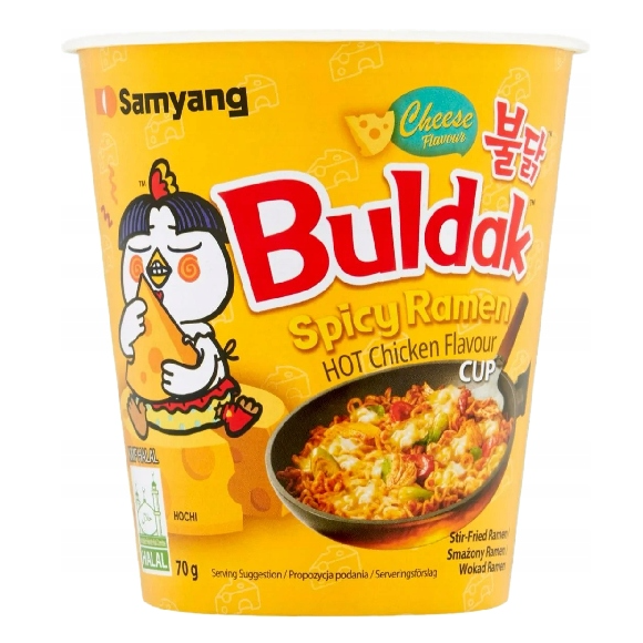 BULDAK MAKARON ZUPKA Ramen Hot Chicken Cheese 70G KRÓTKA DATA