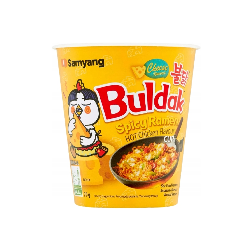 BULDAK MAKARON ZUPKA Ramen Hot Chicken Cheese 70G KRÓTKA DATA