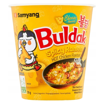 BULDAK MAKARON ZUPKA Ramen Hot Chicken Cheese 70G KRÓTKA DATA