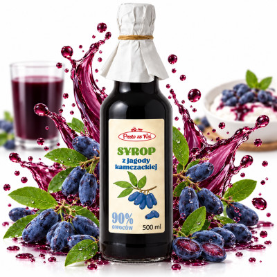 Prosto ze Wsi SYROP Z JAGODY KAMCZACKIEJ 500ml aż 90% owoców!