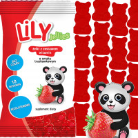 LILY JELLIES ŻELKI BEZ CUKRU Z 10 WITAMINAMI  TRUSKAWKA 30g 