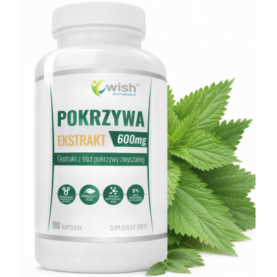WISH POKRZYWA ZWYCZAJNA EKSTRAKT 600MG wsparcie ODPORNOŚĆ WŁOSY 90 KAPSUŁEK