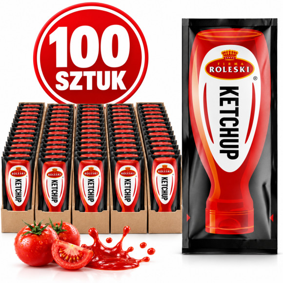 Roleski KETCZUP SASZETKA w SAM RAZ NA RAZ 15ML x 100sztuk 1,5L KRÓTKA DATA