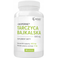 WISH TARCZYCA BAJKALSKA 500 mg + BIOPERINE wsparcie SERCE SPOKÓJ 90KAPS