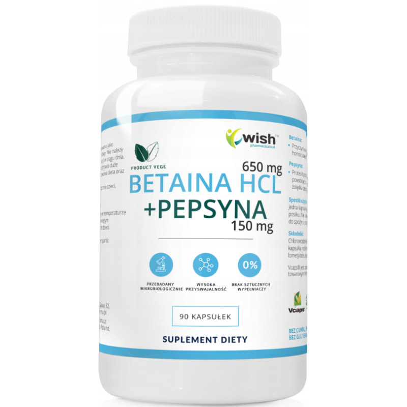 WISH BETAINA 650MG + PEPSYNA 150MG wsparcie TRAWIENIE odżywienie 90 kaps. 
