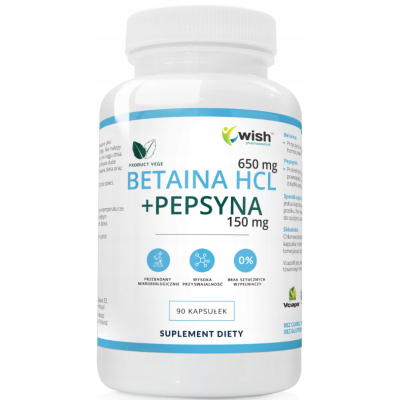 WISH BETAINA 650MG + PEPSYNA 150MG wsparcie TRAWIENIE odżywienie 90 kaps. 