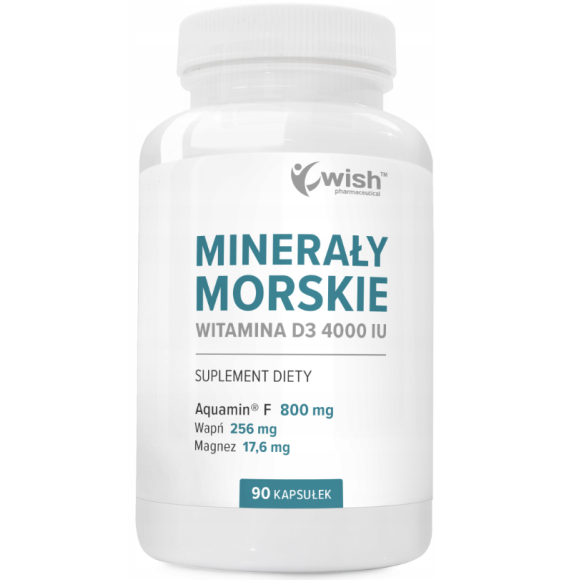 WISH MINERAŁY MORSKIE + WIT D 4000IU + AQUAMIN + WAPŃ + MAGNEZ 90 KAPSUŁEK 