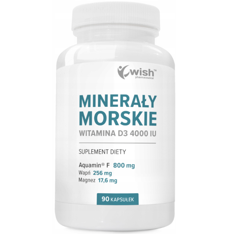 WISH MINERAŁY MORSKIE + WIT D 4000IU + AQUAMIN + WAPŃ + MAGNEZ 90 KAPSUŁEK 
