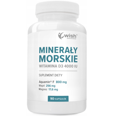 WISH MINERAŁY MORSKIE + WIT D 4000IU + AQUAMIN + WAPŃ + MAGNEZ 90 KAPSUŁEK 