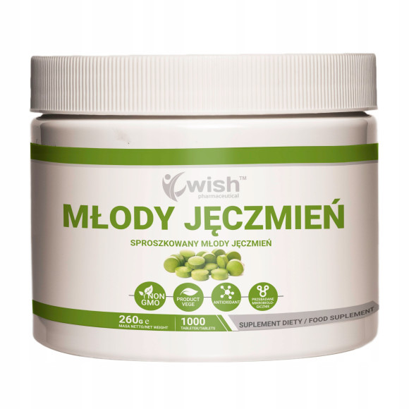 Wish MŁODY JĘCZMIEŃ 1000tab Naturalny Detox wsparcie ODCHUDZANIE 