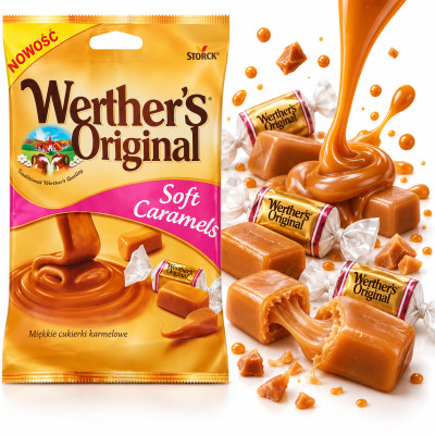 WERTHER'S ORIGINAL SOFT CARAMELS 75g MIĘKKIE KARMELKI Z CIĄGNĄCYM ŚRODKIEM