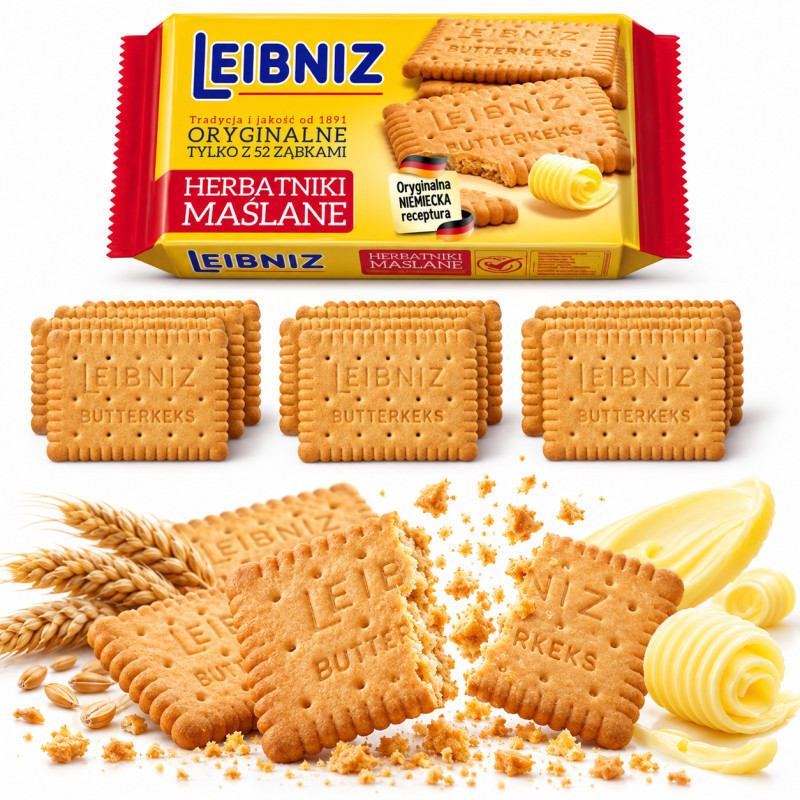 Leibniz HERBATNIKI MAŚLANE ORYGINALNE 50g ciastka ciasteczka