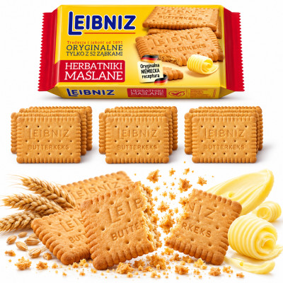 Leibniz HERBATNIKI MAŚLANE ORYGINALNE 50g ciastka ciasteczka