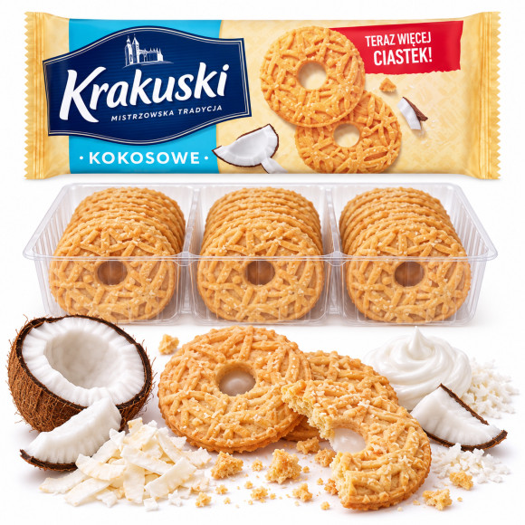 Krakuski HERBATNIKI KOKOSOWE 168g ciastka