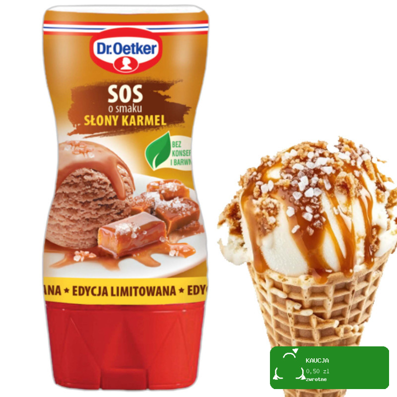 DR. OETKER SOS O SMAKU SŁONY KARMEL 200G  DO LODÓW CIAST DESERÓW
