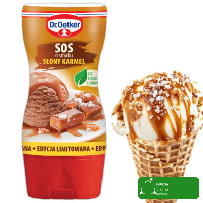 DR. OETKER SOS O SMAKU SŁONY KARMEL 200G  DO LODÓW CIAST DESERÓW