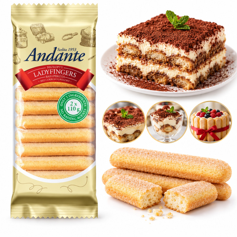 Andante BISZKOPTY LADY FINGERS 220g
