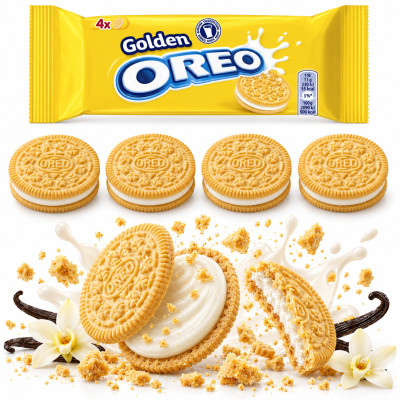 Oreo CIASTKA GOLDEN 44g małe poręczne opakowanie z kultowymi ciastkami!