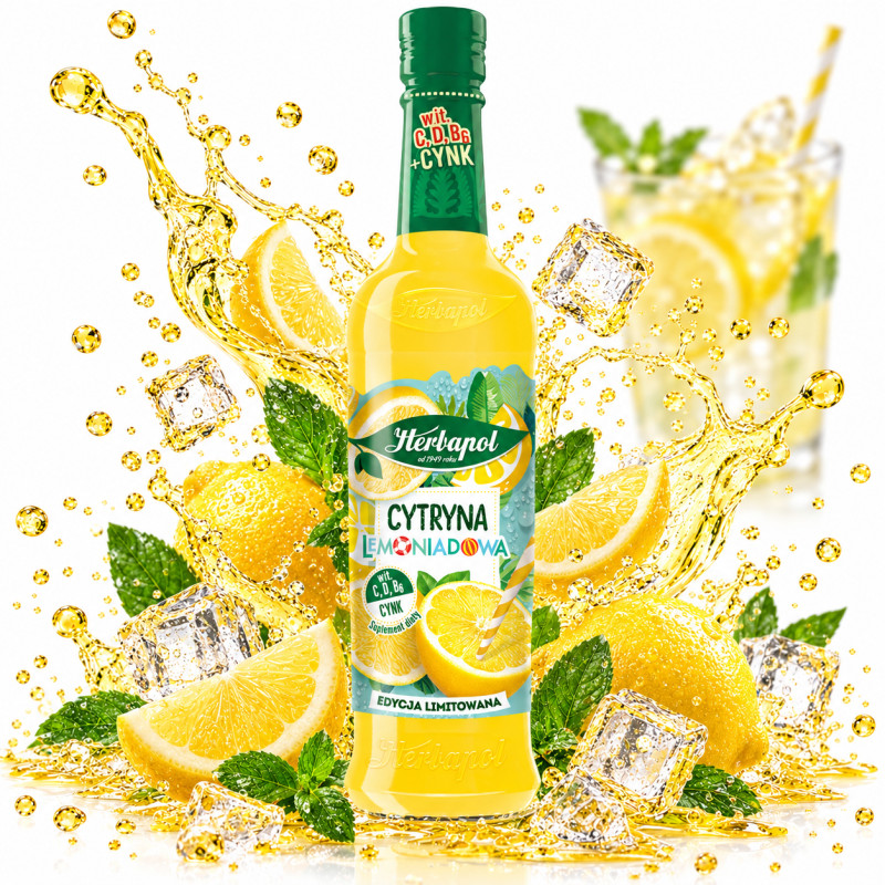 Herbapol SMAKI SŁOŃCA SYROP CYTRYNA LEMONIADOWA LEMONIADA 420 ML