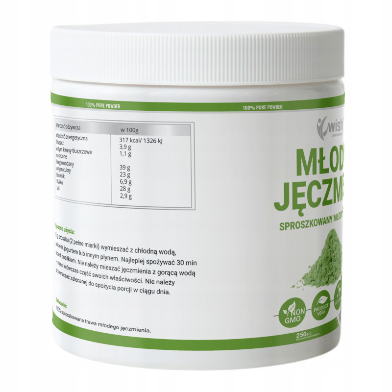 Wish MŁODY JĘCZMIEŃ W PROSZKU wsparcie DETOKSYKACJA ODCHUDZANIE METABOLZIM
