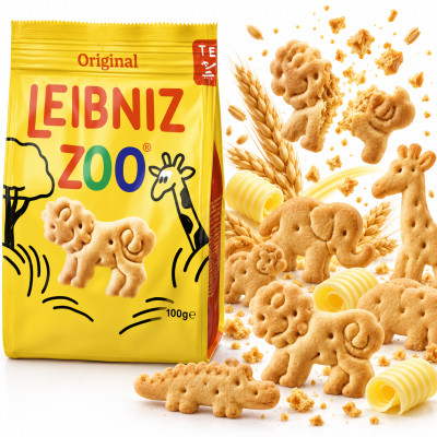 Leibniz HERBATNIKI ZOO ORIGINAL 100g ciasteczka w kształcie zwierząt