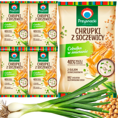 PRZYSNACKI CHRUPKI  Z SOCZEWICY CEBULKA W ŚMIETANIE lekkie 80g x5 = 0,4kg