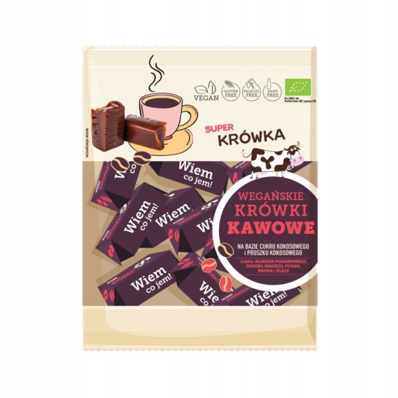 Eko KRÓWKI WEGAŃSKIE KAWOWE kawa bez glutenu cukru 150g