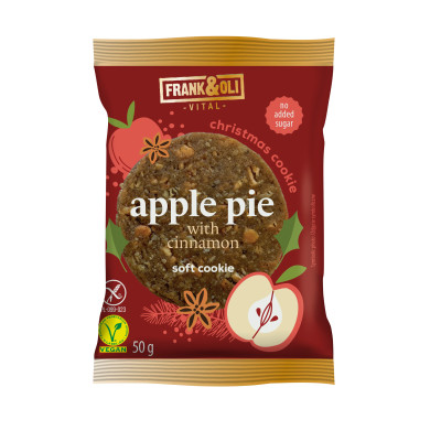 Frank&Oli WEGAŃSKIE MIĘKKIE CIASTECZKO CIASTKO APPLE PIE JABŁKO CYNAMON 50g