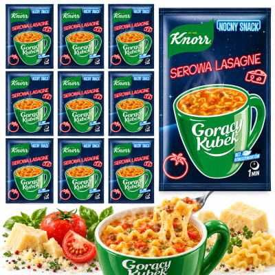 Knorr ZUPA GORĄCY KUBEK SEROWA LASAGNE 19G SASZETKA NOCNY SNACK x10