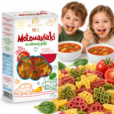 Bartolini MAKARON KIDS DLA DZIECI 250g motomaniaki pięciosmakowe