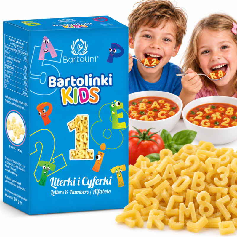 Makaron Bartolini 2 jajeczny 250g literki-cyferki