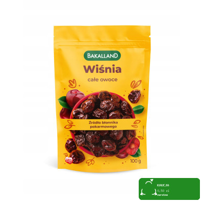 WIŚNIA KANDYZOWANA całe owoce 100g Wiśnie Kandyzowane