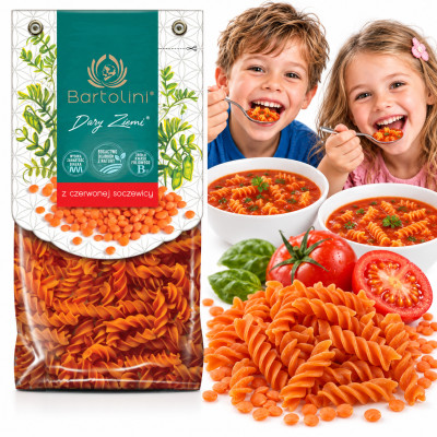 Makaron Bartolini z czerwonej soczewicy 250g świderek nr 2