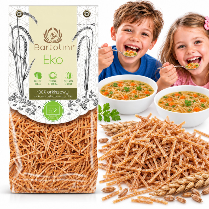 Makaron Bartolini Eko Orkiszowy 250g krajanka średnia