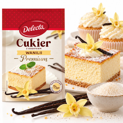Delecta CUKIER Z DODATKIEM WANILII PREMIUM 12g