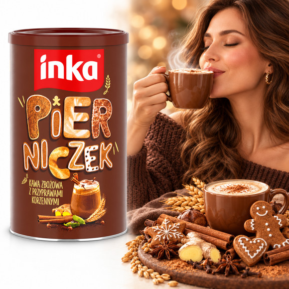 Inka PIERNICZEK KAWA ZBOŻOWA bezkofeinowa PIERNIKOWA na piernikowe latte 120g