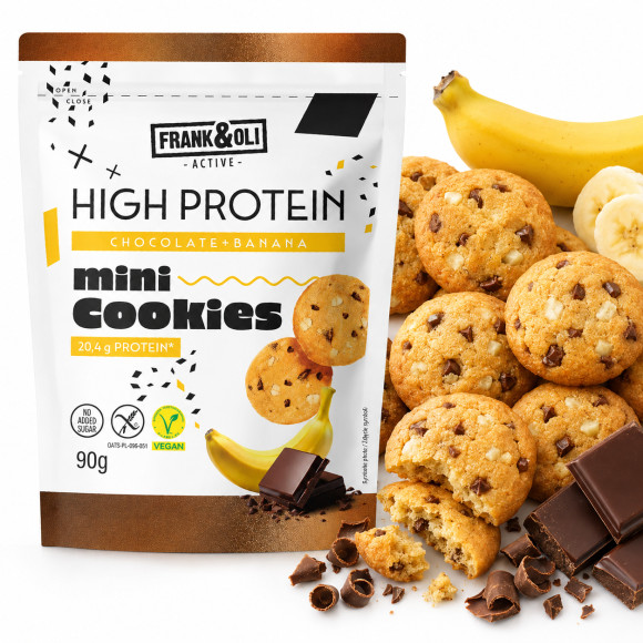 Frank&Oli MINI CIASTECZKA PROTEINOWE  CZEKOLADA BANAN 90g