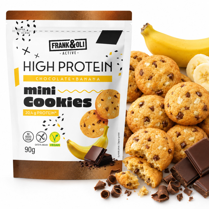 Frank&Oli MINI CIASTECZKA PROTEINOWE  CZEKOLADA BANAN 90g