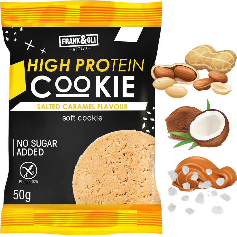 Frank&Oli PROTEINOWE CIASTECZKO SŁONY KARMEL BEZ CUKRU 50G