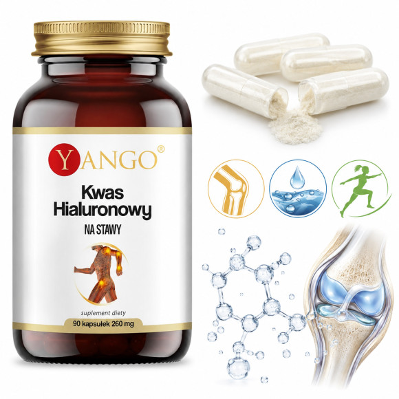 Yango KWAS HIALURONOWY na stawy 90kaps. WIT. C KADZIDŁOWIEC