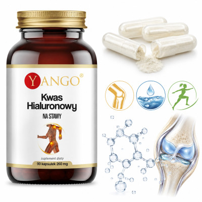 Yango KWAS HIALURONOWY na stawy 90kaps. WIT. C KADZIDŁOWIEC