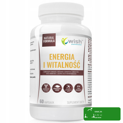 Wish ENERGIA I WITALNOŚĆ 60k KORDYCEPS & ASHWAGANDHA & Z.HERBATA ADAPTOGENY