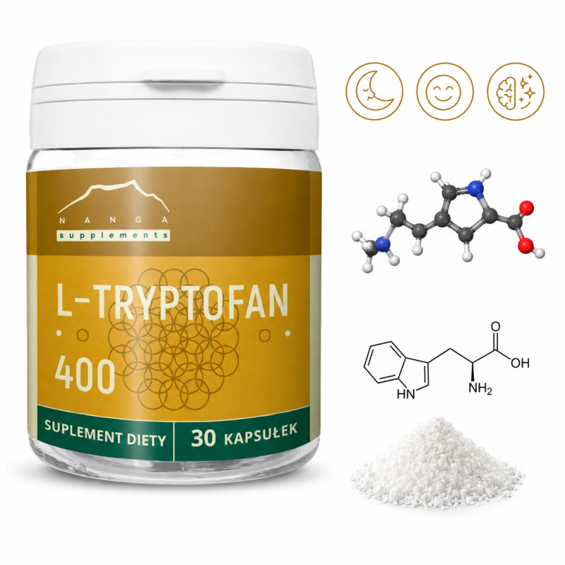 NANGA L-TRYPTOFAN 400mg 30kap. SEN NASTRÓJ STRES KONCENTRACJA