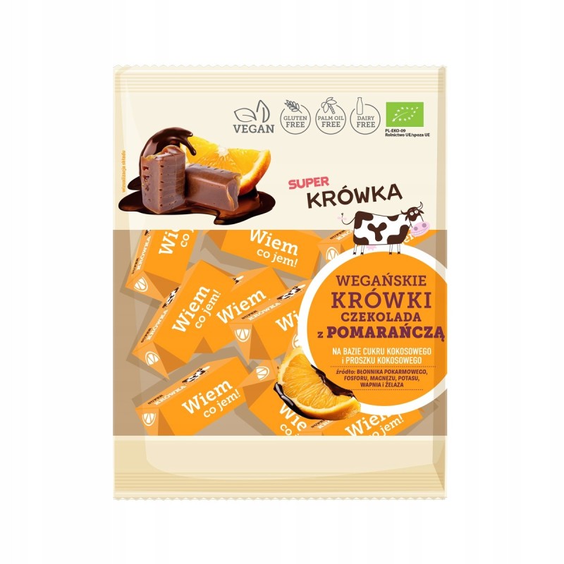 Eko KRÓWKI WEGAŃSKIE CZEKOLADA Z POMARAŃCZĄ bez glutenu