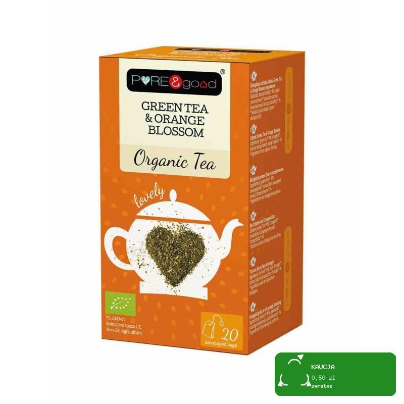 Pure&Good ZIELONA HERBATA ekologiczna GREEN TEA & ORANGE BLOSSOM 20 torebek