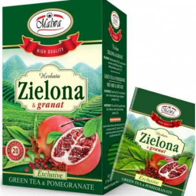 MALWA HERBATA High quality ZIELONA & GRANAT Z GRANATEM x20