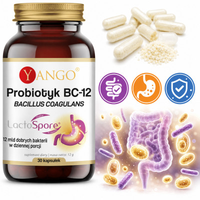 Yango PROBIOTYK BC-12 Bakterie Bacillus Coagulans 30ks IKROFLORA